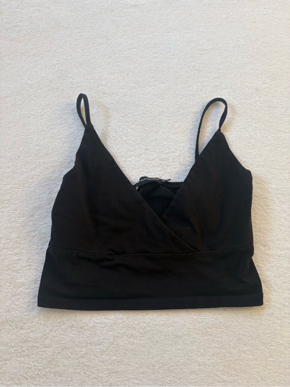 PrettyLittleThing Black Cami Top with V-Neck